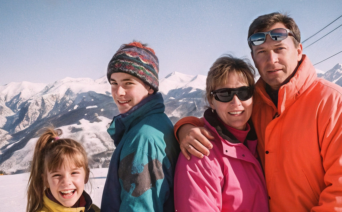 The same photo after Unmush: the real family is back, as they looked
